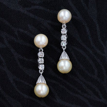 Pearl & Diamond Drop Earrings c1940
