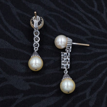 Pearl & Diamond Drop Earrings c1940