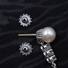 Pearl & Diamond Drop Earrings c1940