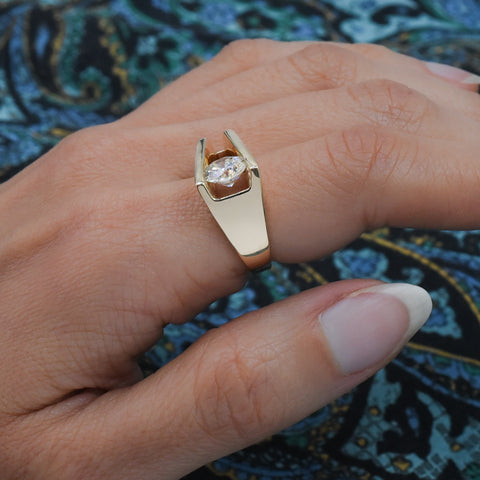 Tension-Set 1.48 Carat Diamond Solitaire Ring c1980