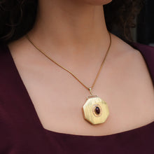 Gold Locket with Garnet Cabochon c1910