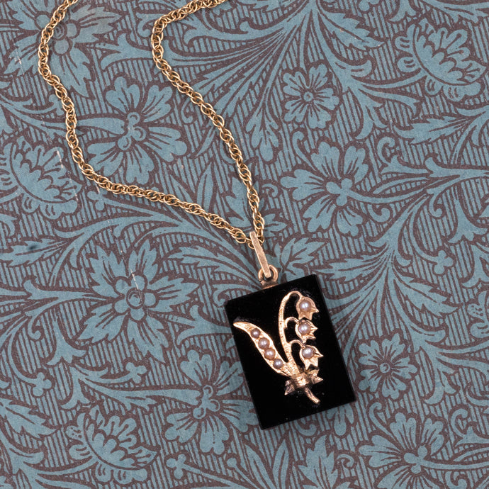 Victorian Onyx & Pearl Pendant