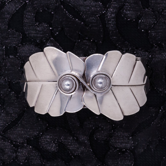 Sterling Botanical Rebajes Cuff c1950