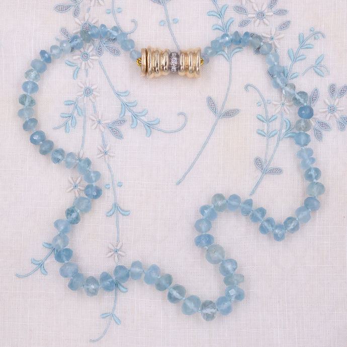 Fine Aquamarine Beaded Necklace c1950