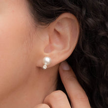Pearl and Diamond Stud Earrings c1950