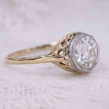 Old European Diamond Two-Tone Solitaire c1930