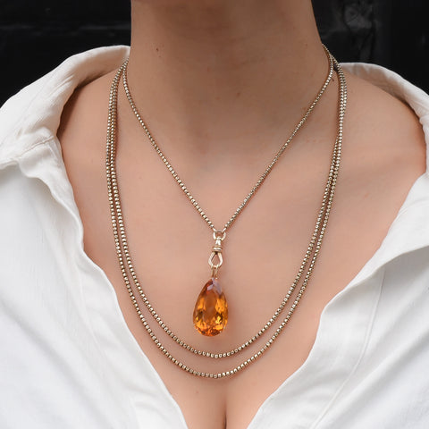 Antique Extra Long Muff Chain with Swivel