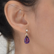 Amethyst & Pearl Earrings c1910