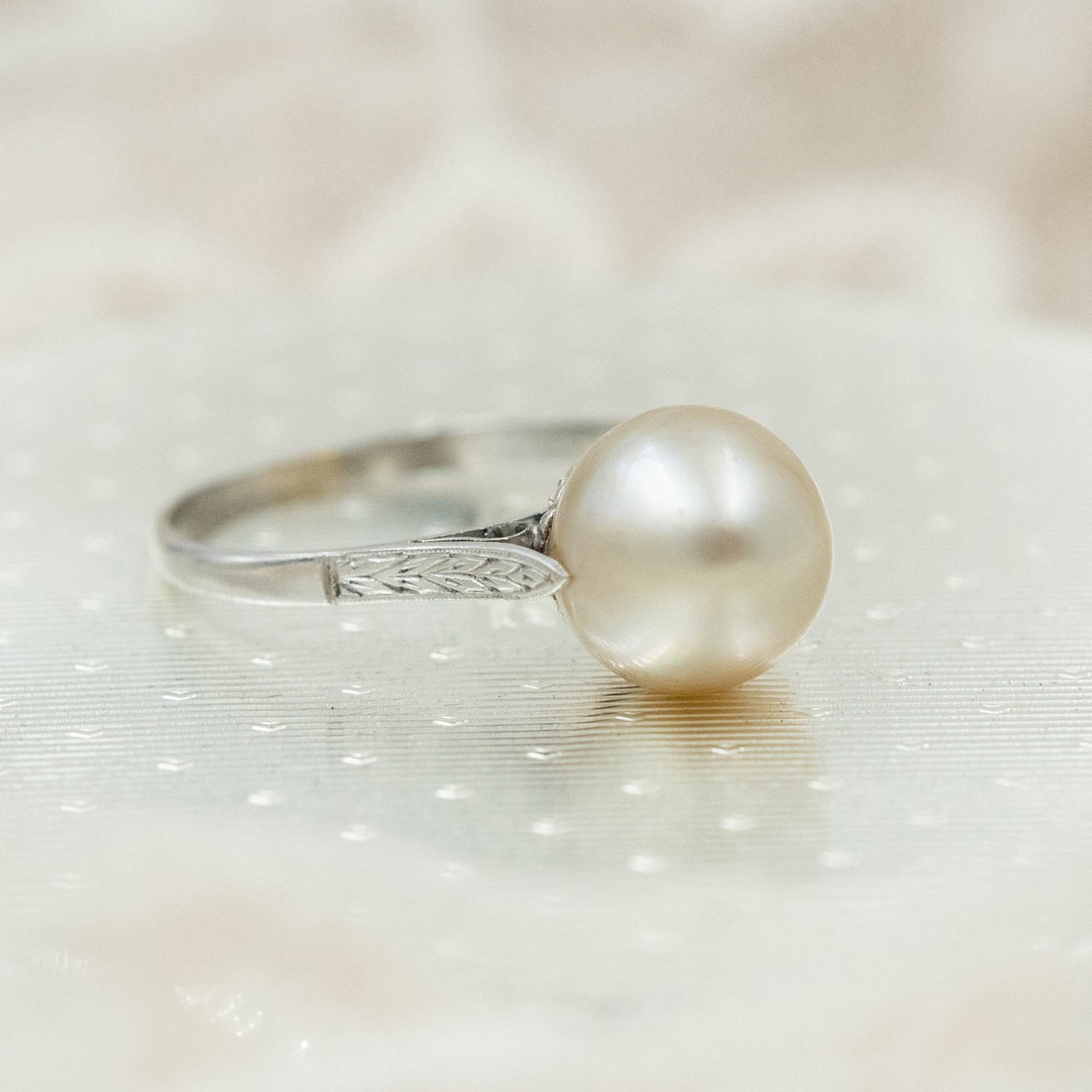 Natural Pearl Solitaire Ring c1910