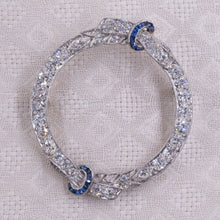 Art-Deco Diamond & Sapphire Shoulder Pin