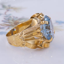 Retro Blue Spinel Cocktail Ring c1940