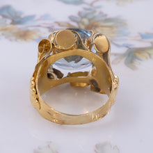 Retro Blue Spinel Cocktail Ring c1940