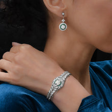 Art Deco Kozibe Diamond Bracelet with Emeralds c1920