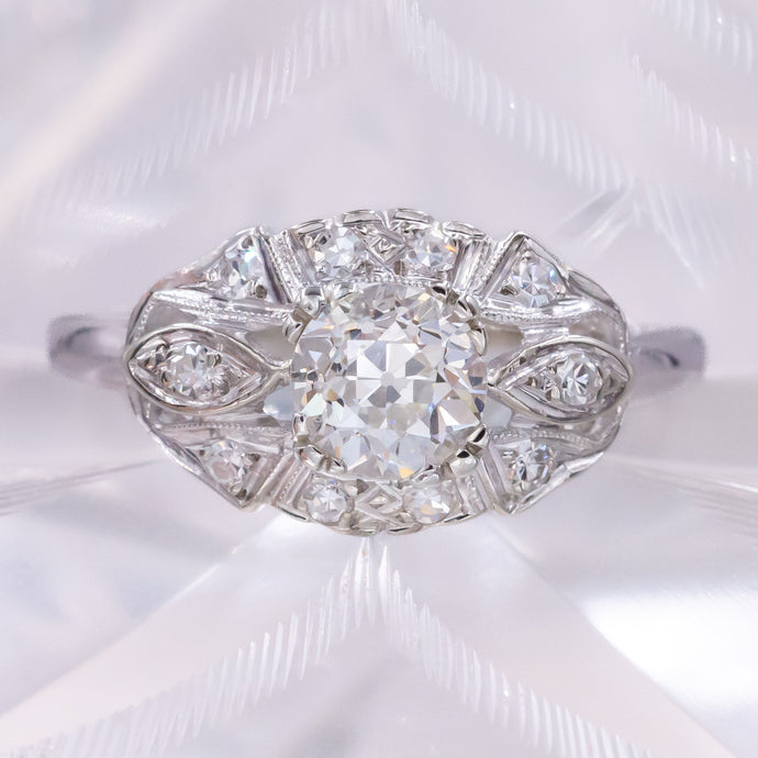 Art Deco East West Diamond Cluster Ring