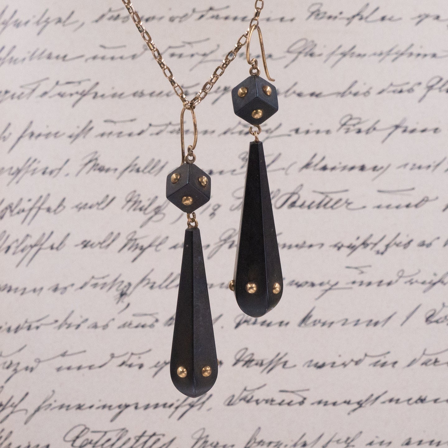 Antique Gutta Percha Earrings