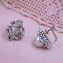 Midcentury South Sea Pearl & Diamond Earrings