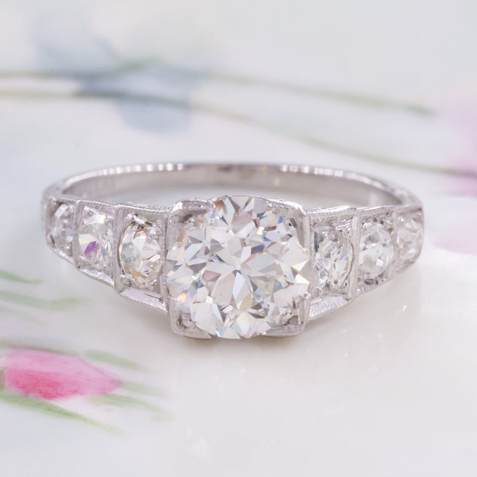 Art Deco Diamond Steps Ring c1920