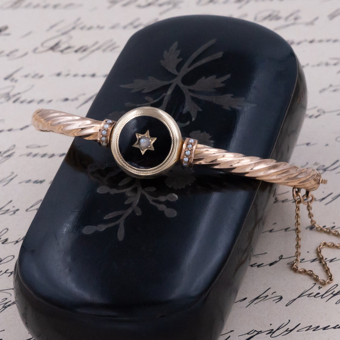 Antique Onyx Memorial Bracelet