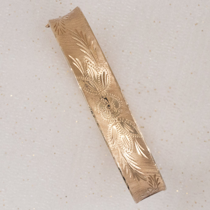 Etched Gold Bangle c1960