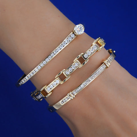 Diamond Bar Link Eternity Bracelet c1980