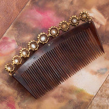 Early Victorian Tortoise and Pearl Hair Comb