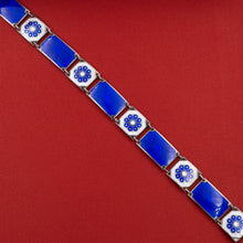 David Andersen Blue Enamel & Sterling Bracelet