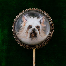 Essex Crystal Dog Portrait Stick Pin c1880