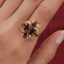 Victorian Revival Garnet Cocktail Ring
