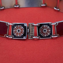 David Andersen Red Enamel & Sterling Bracelet