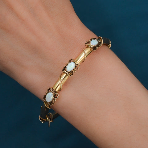 Victorian Revival Opal Bangle c1930