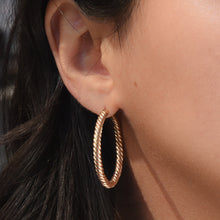 Gold Rope Hoop Earrings