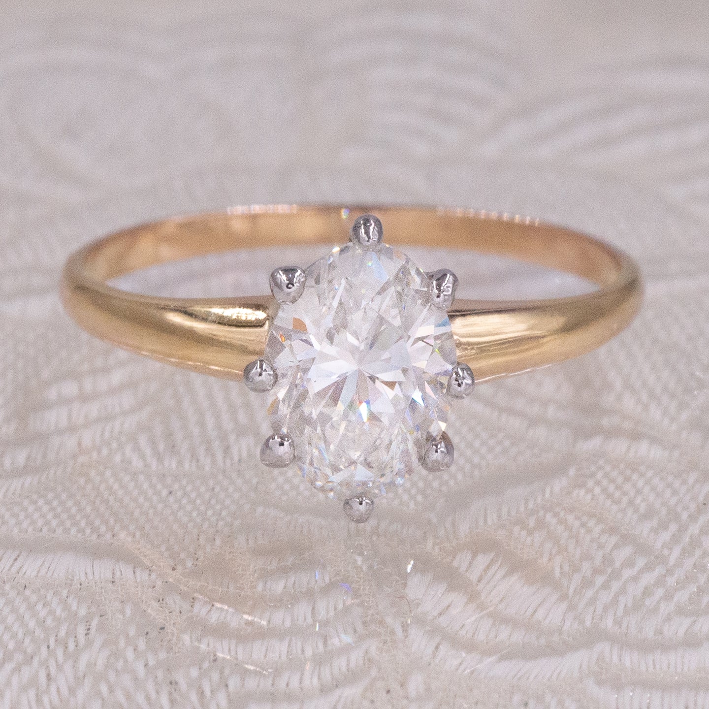 Elongated Oval Diamond Solitaire
