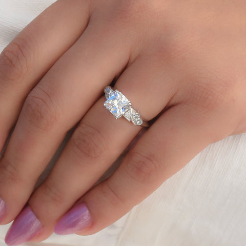 Mid-Century Colorless Cushion-Cut Diamond Ring