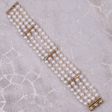 Pearl Bracelet with Ruby, Sapphire, & Diamond Flowers