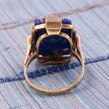 Carved Lapis Lazuli Ring c1930