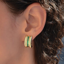 Fine Emerald Half-Hoop Earrings c1980