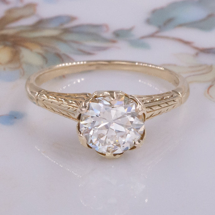 1.12ct Transitional-Cut Diamond Engagement Ring