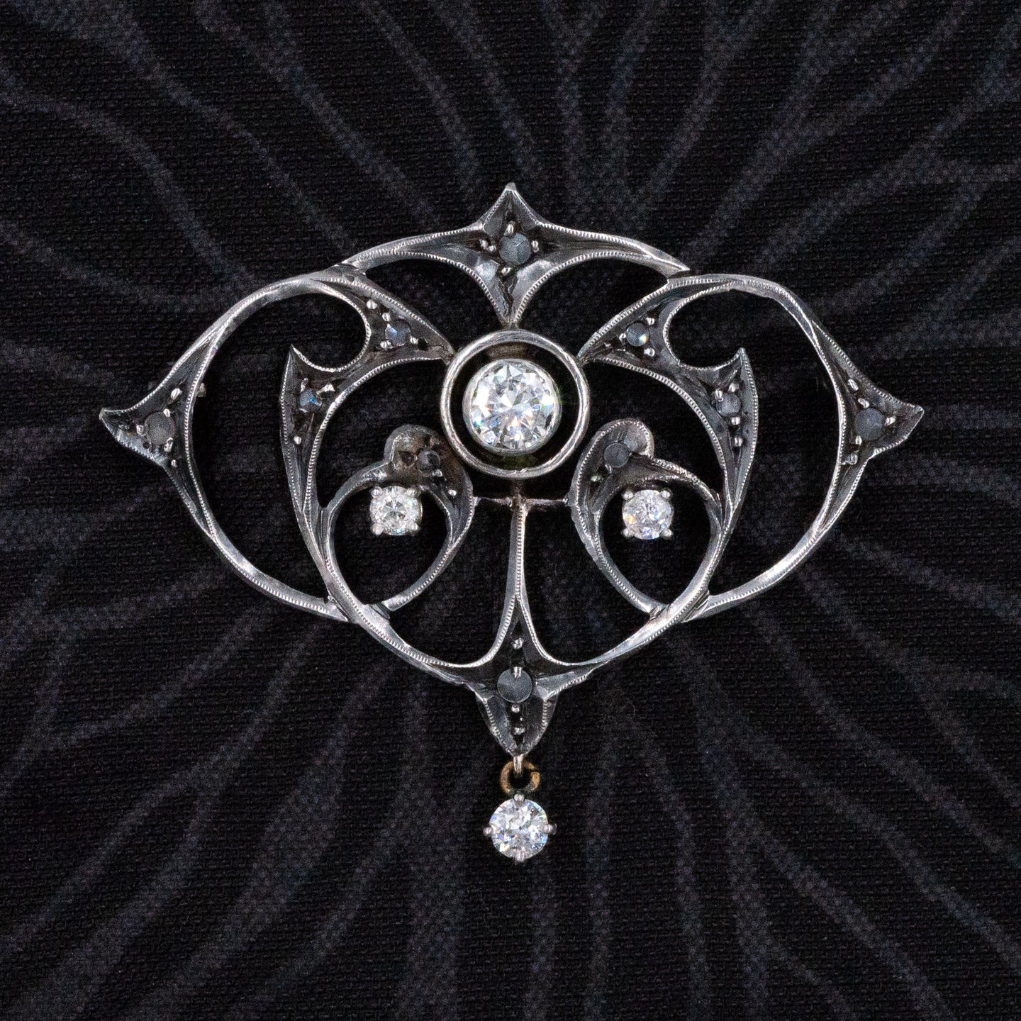 Art Nouveau Diamond Brooch c1890