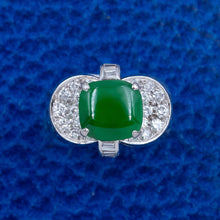 1980s Fine Jade & Diamond Ring