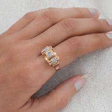 French Retro Diamond Tank Ring c1930