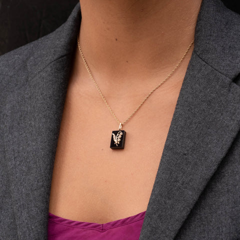 Victorian Onyx & Pearl Pendant