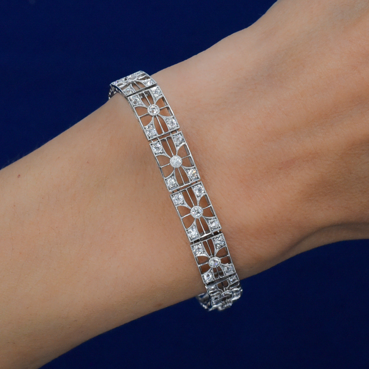 Belle Epoque Platinum & Diamond Bracelet c1910