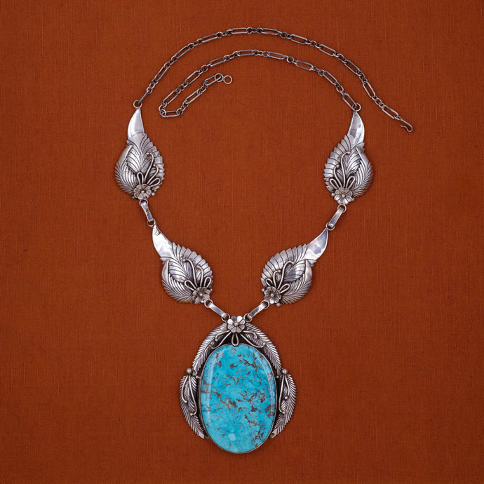 Native American Sterling & Turquoise Necklace