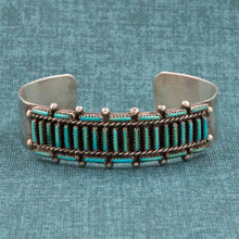 c1960 Zuni Petit Point Turquoise Cuff