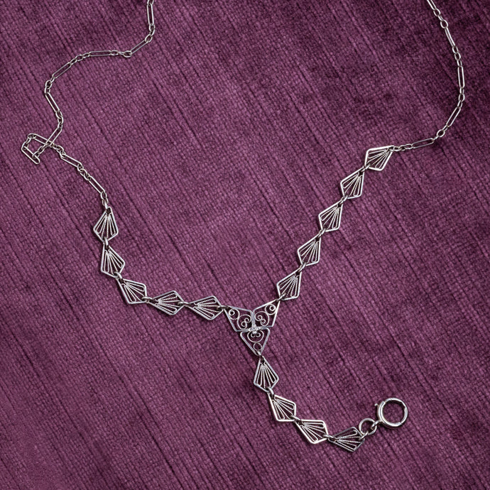 Art Deco Filigree 'Y' Chain