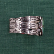 1940s Old Pawn Wide Silver Turquoise Cuff