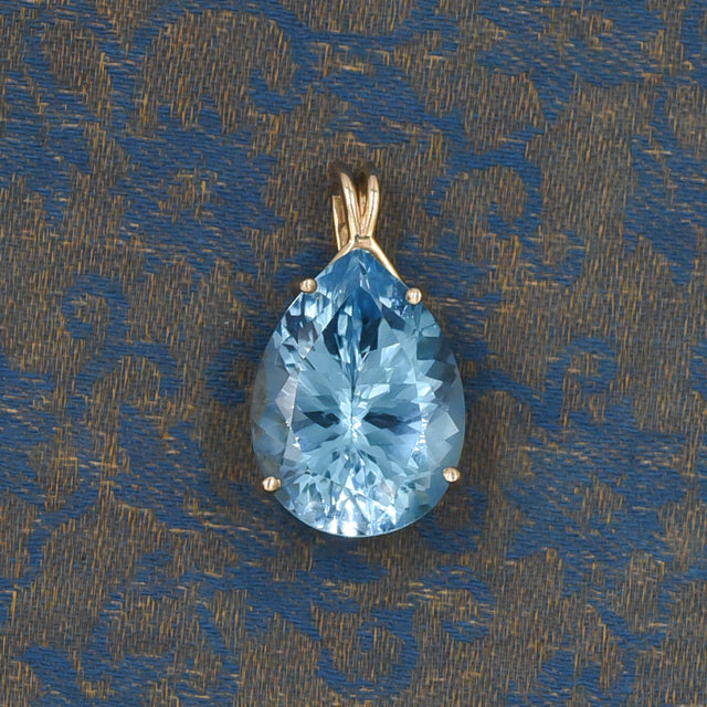 Blue Topaz Pear-Shaped Pendant