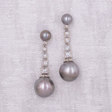 Tahitian Black Pearl & Diamond Day to Night Drop Earrings