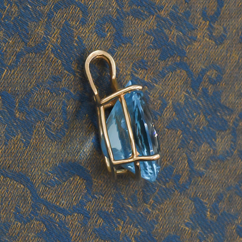 Blue Topaz Pear-Shaped Pendant