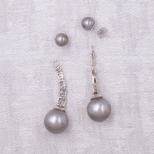 Tahitian Black Pearl & Diamond Day to Night Drop Earrings